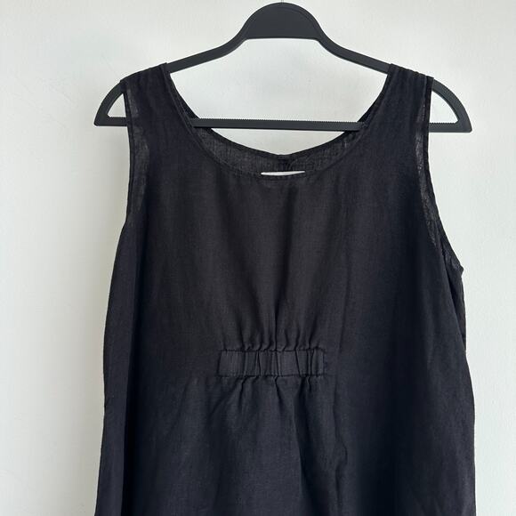 Bodil Linen Top Womens Small Lagenlook Asymmetric Cottage Flowy Boho Coastal - Picture 3 of 13